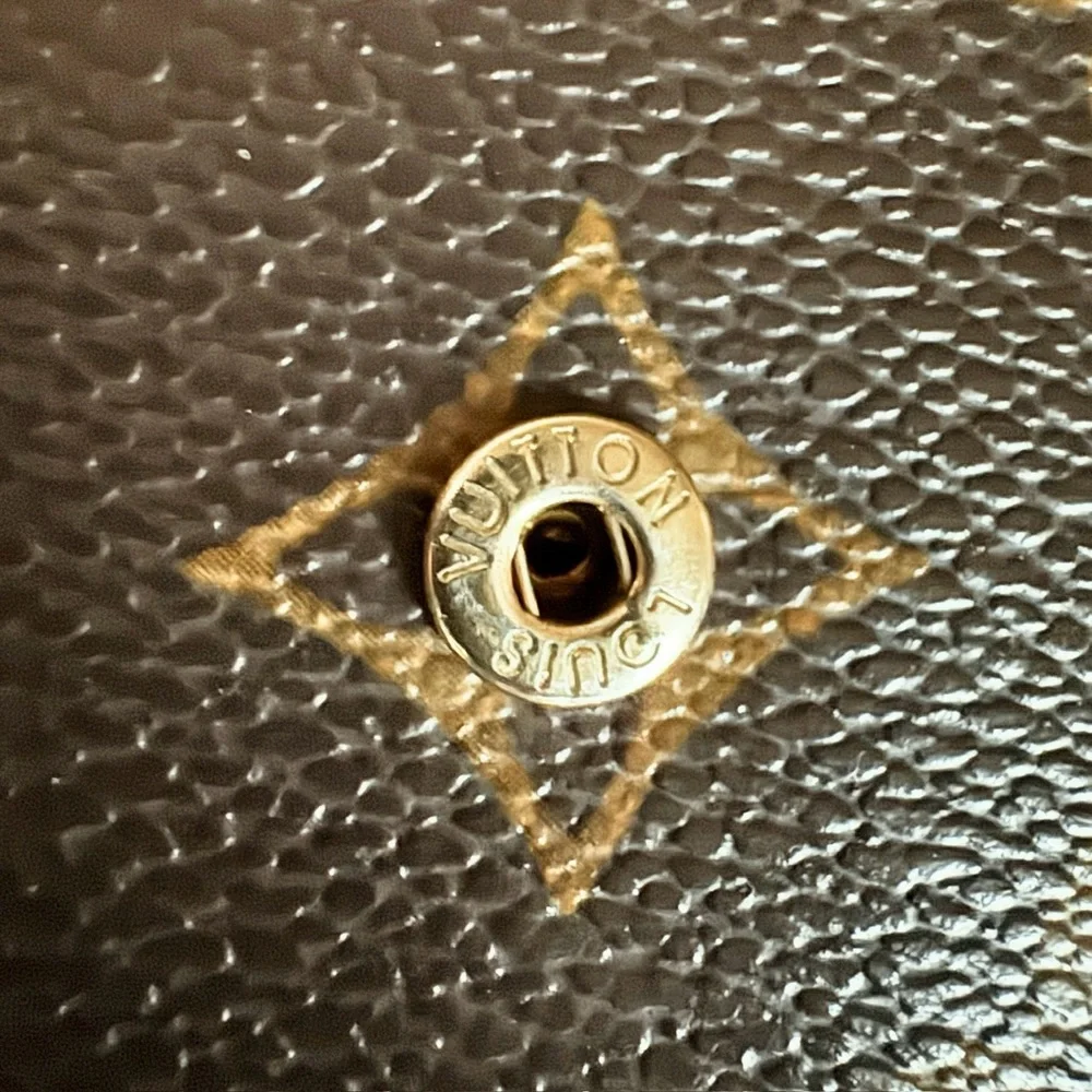 💗VINTAGE LOUIS VUITTON Brown Monogram Ring Agenda Cover Medium PM Gold-Tone HW